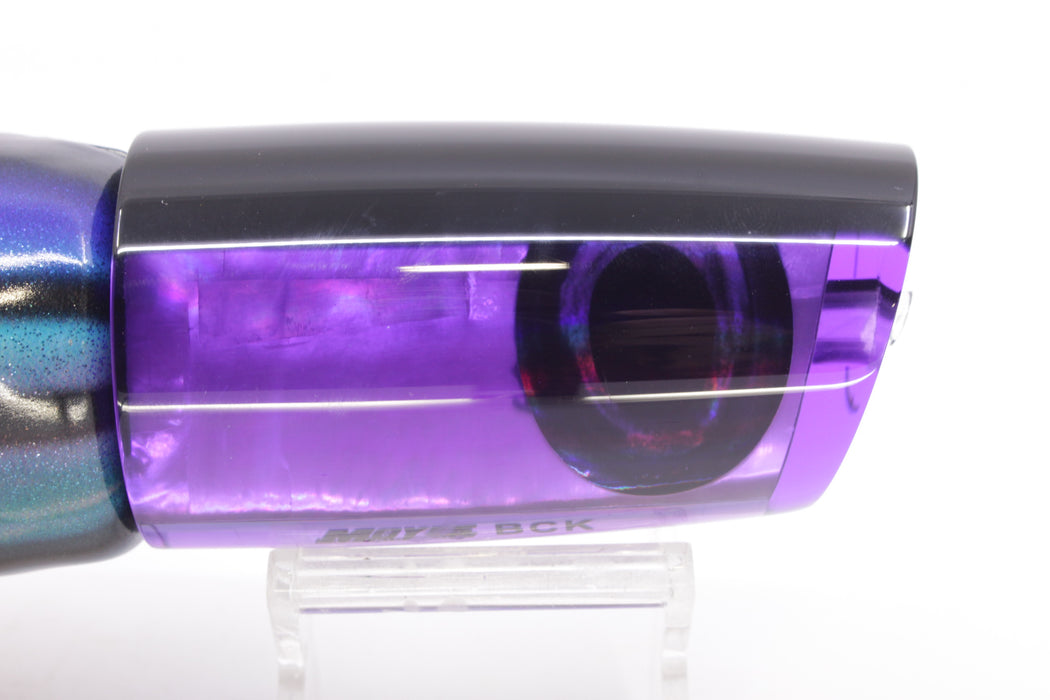 Moyes Lures Purple MOP Black Back Taxi Eyes B.C.K. 14" 9.2oz Fire Tailz Vinyl Skipjack
