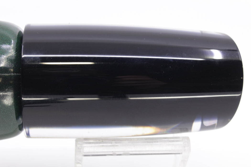 Moyes Lures Black Pearl Black Back Taxi Eyes B.C.K. 14" 9.2oz Fire Tailz Vinyl Green Tiger