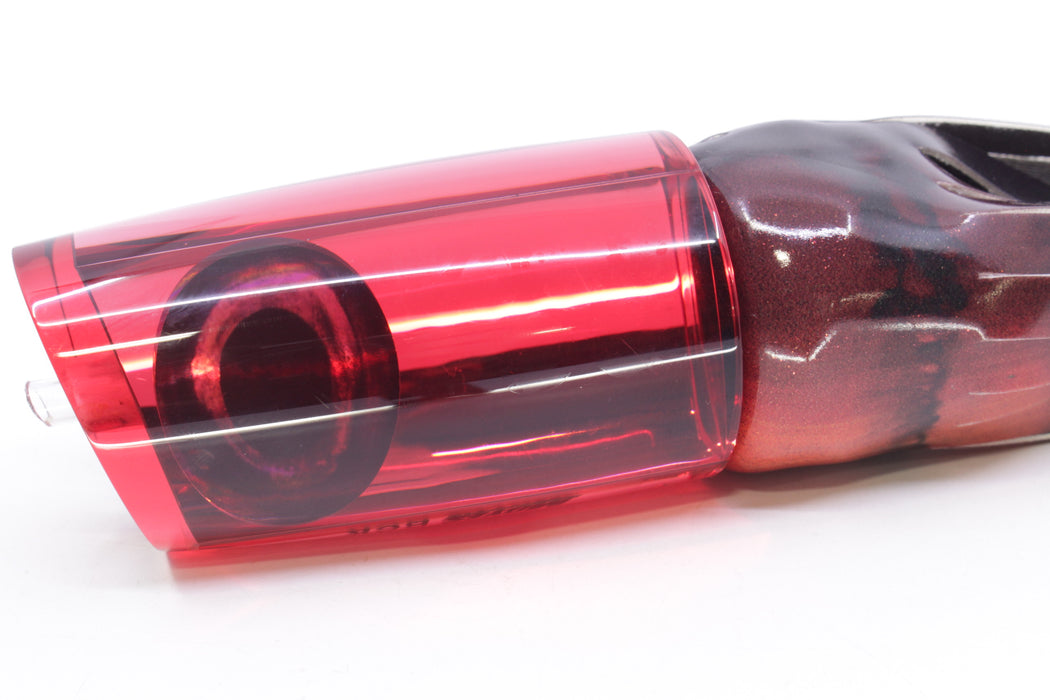 Moyes Lures Red Mirrored Taxi Eyes B.C.K. 14" 9.2oz Fire Tailz Vinyl Red Tiger