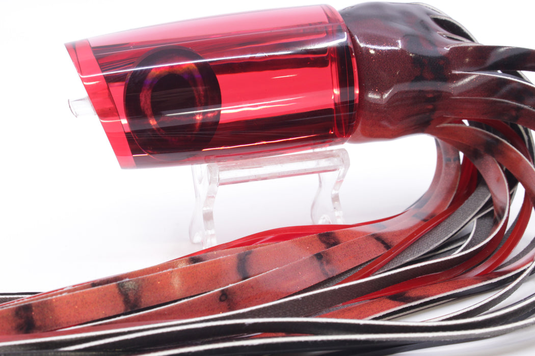 Moyes Lures Red Mirrored Taxi Eyes B.C.K. 14" 9.2oz Fire Tailz Vinyl Red Tiger