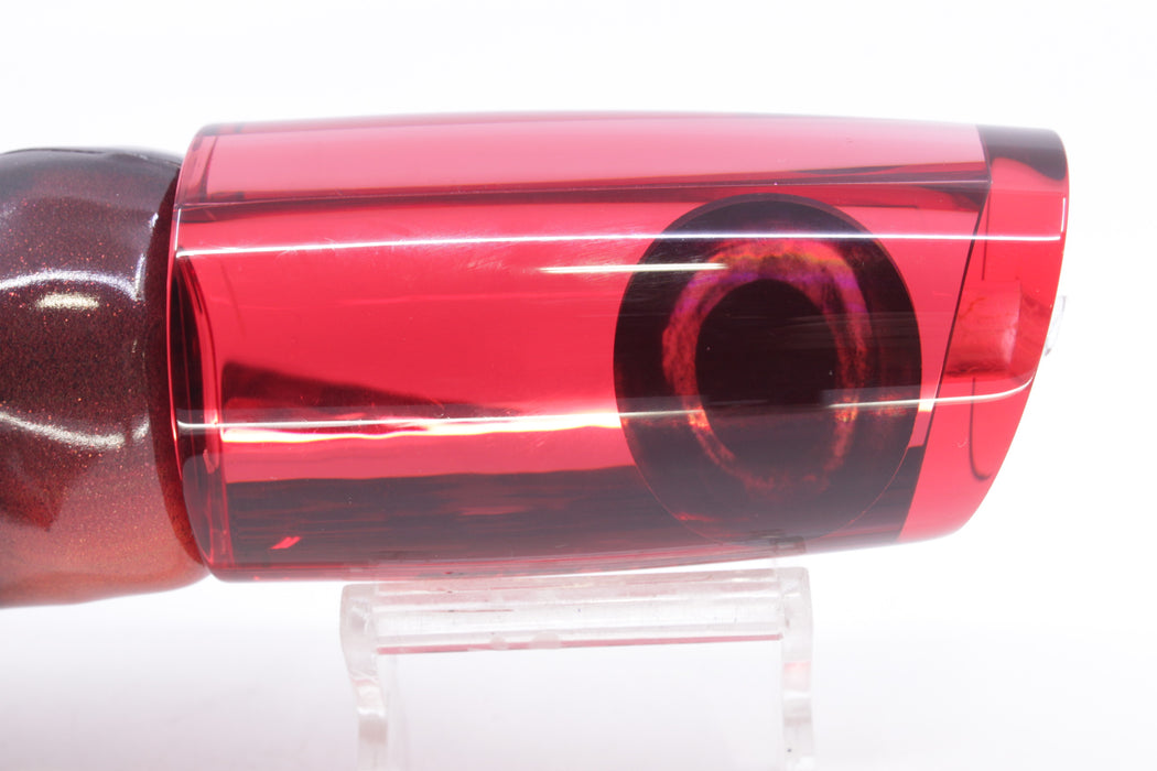 Moyes Lures Red Mirrored Taxi Eyes B.C.K. 14" 9.2oz Fire Tailz Vinyl Red Tiger