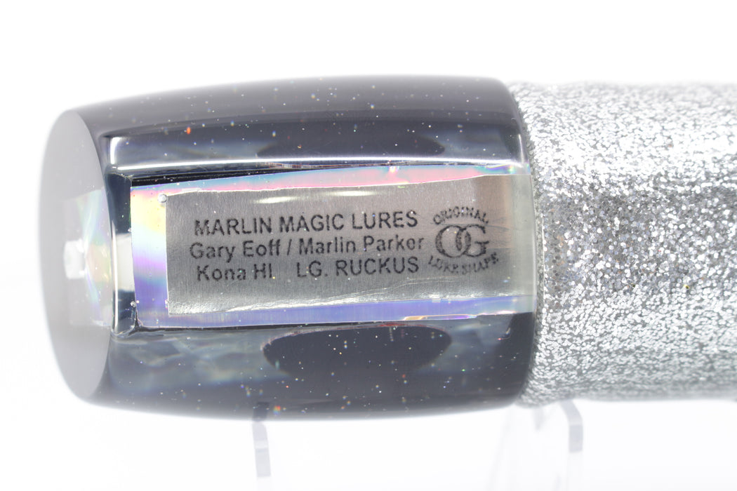 Marlin Magic Blue-Purple Abalone Black Back Red Eyes Large Ruckus 14" 13oz Skirted