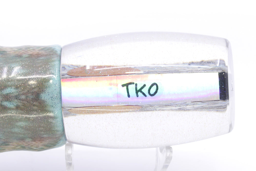 Bonze Lures Paua Shell Red Eyes TKO 14" 11.8oz Fire Tailz Vinyl Yellowfin