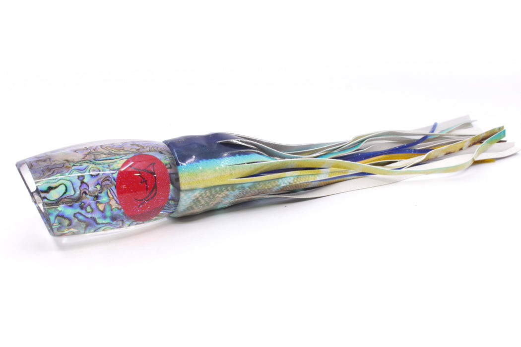 Bonze Lures Paua Shell Red Eyes TKO 14" 11.8oz Fire Tailz Vinyl Yellowfin