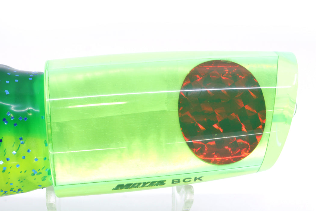 Moyes Lures Chartreuse MOP Red Eyes B.C.K. 14" 11oz Skirted Mahi