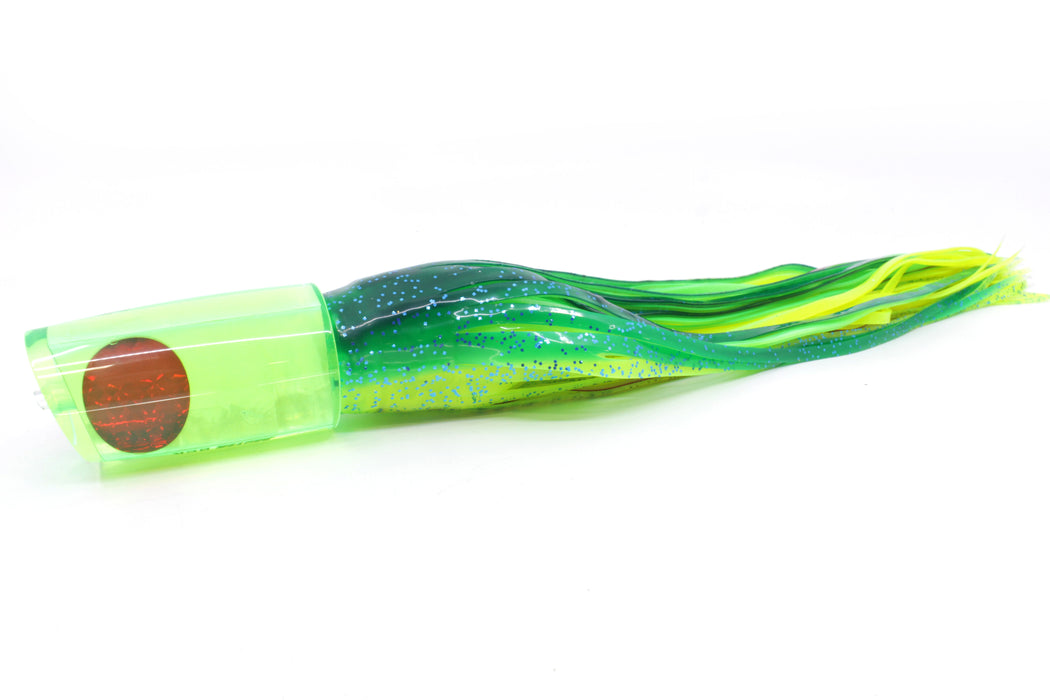 Moyes Lures Chartreuse MOP Red Eyes B.C.K. 14" 11oz Skirted Mahi