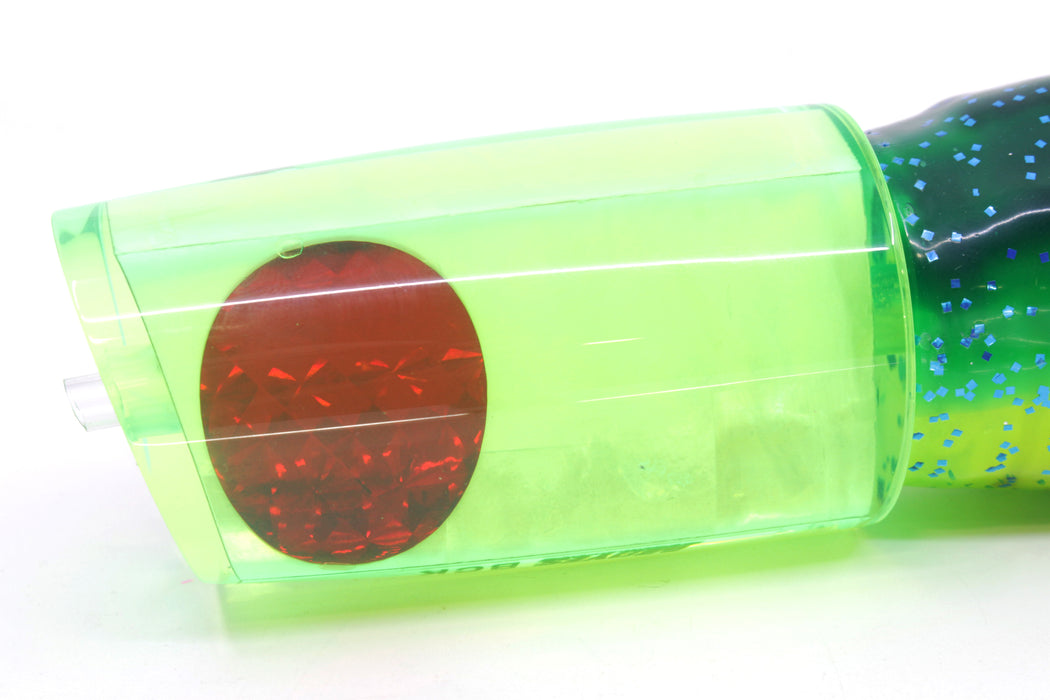 Moyes Lures Chartreuse MOP Red Eyes B.C.K. 14" 11oz Skirted Mahi