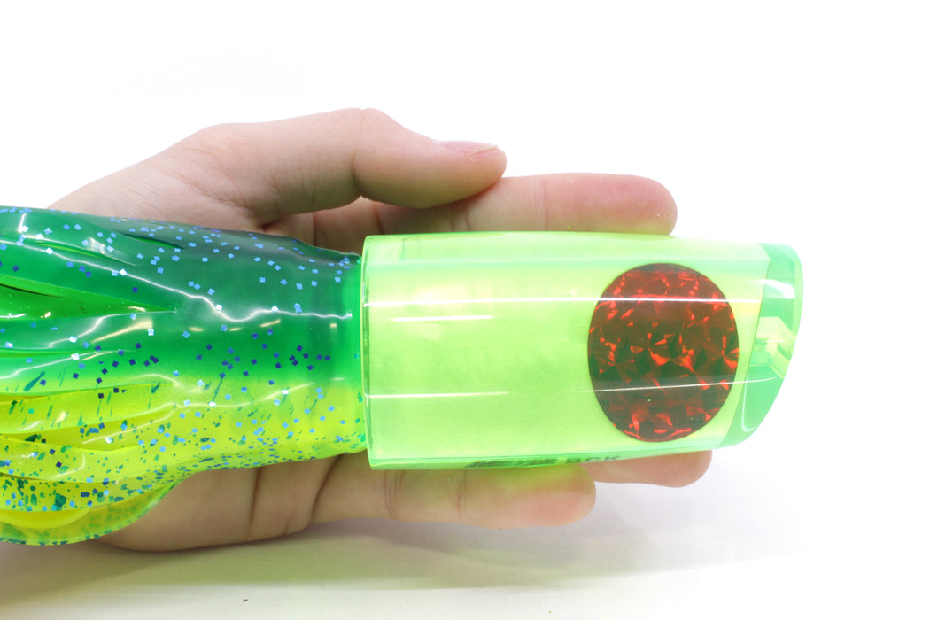 Moyes Lures Chartreuse MOP Red Eyes B.C.K. 14" 11oz Skirted Mahi