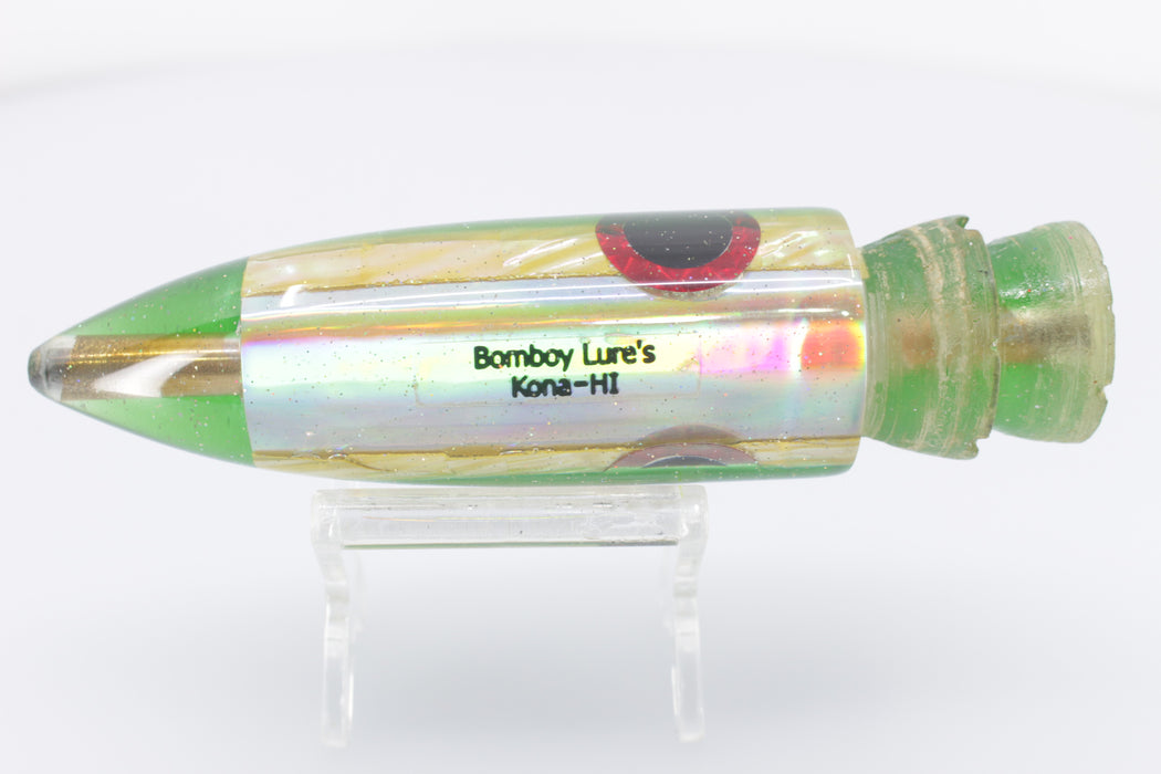 Bomboy Lures Golden MOP Green Back M16 Bullet 10" 8.5oz New Pre-Owned
