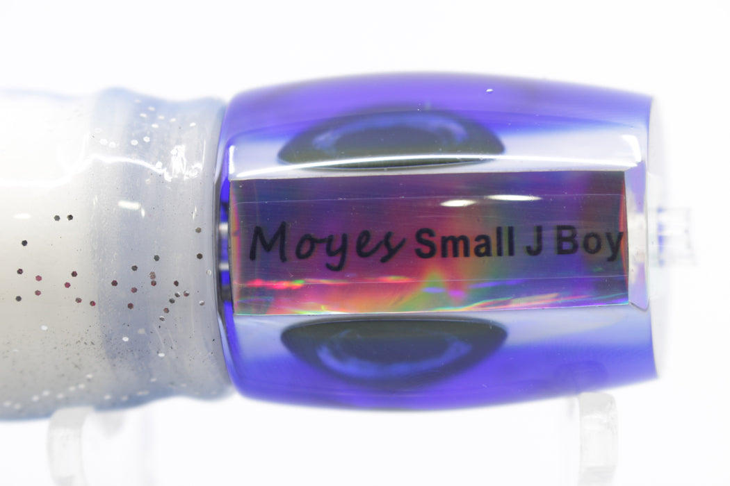 Moyes Lures White MOP Blue Back Small J-Boy 9" 5oz Skirted Blue-Black Bars