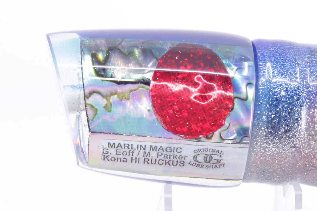 Marlin Magic Blue-Purple Abalone Blue Back Ruckus 12" 11oz Skirted Blue-Silver/Pink-Yellow