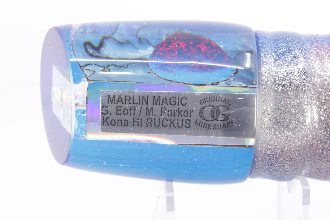 Marlin Magic Blue-Purple Abalone Blue Back Ruckus 12" 11oz Skirted Blue-Silver/Pink-Yellow