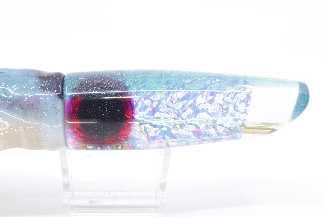 Coggin Lures Ice Rainbow Ice Blue Back Old Style Stick Swimmer 12" 8oz Skirted