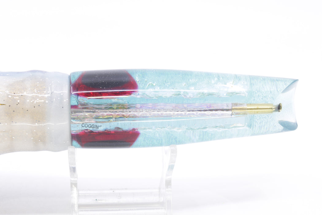 Coggin Lures Ice Rainbow Ice Blue Back Old Style Stick Swimmer 12" 8oz Skirted