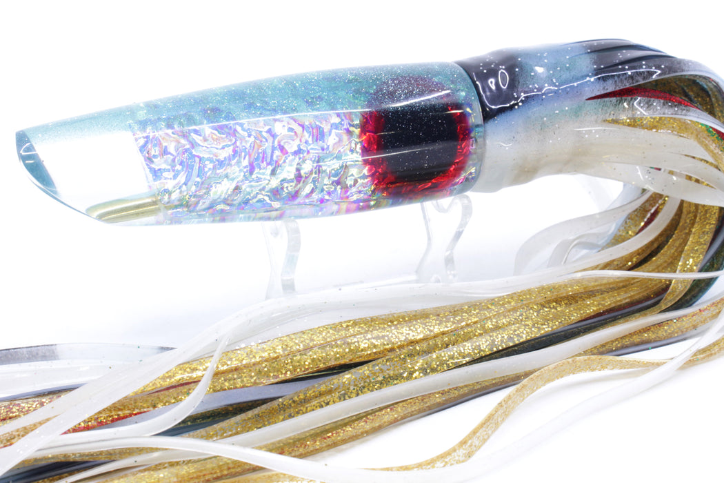 Coggin Lures Ice Rainbow Ice Blue Back Old Style Stick Swimmer 12" 8oz Skirted