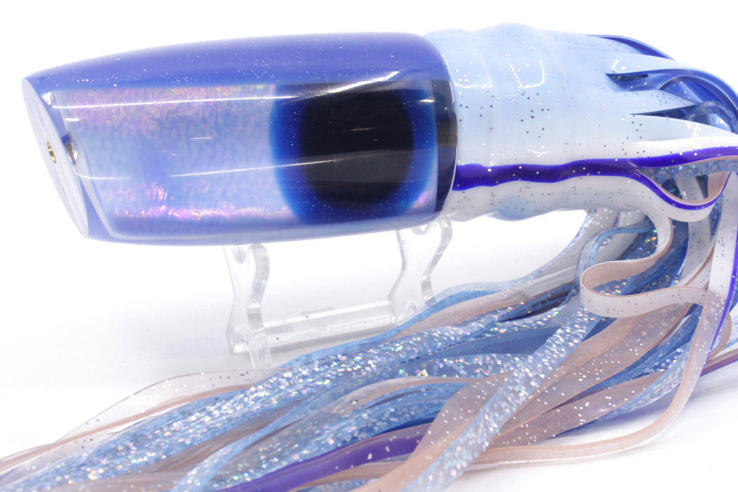 Coggin Lures Ice Blue-Purple Pearl Glass Blue Back Copycat Plunger 14" 12oz Skirted