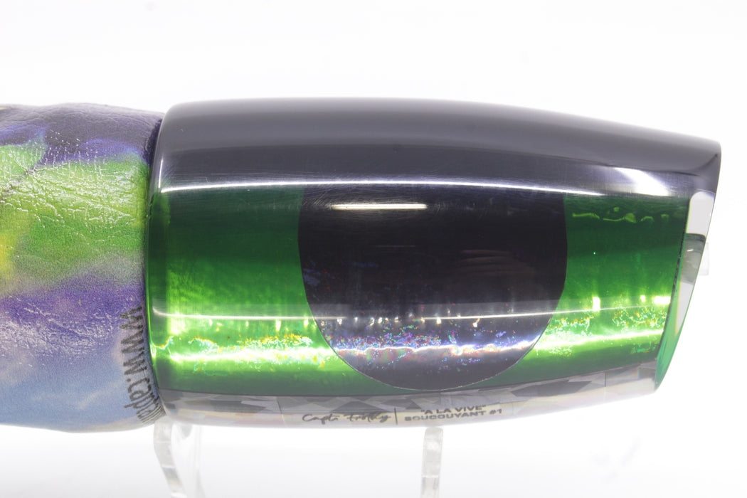 A La Vive Lures Green Rainbow Black Back XL Soucouyant 16" 13.7oz ALV Yellowfin