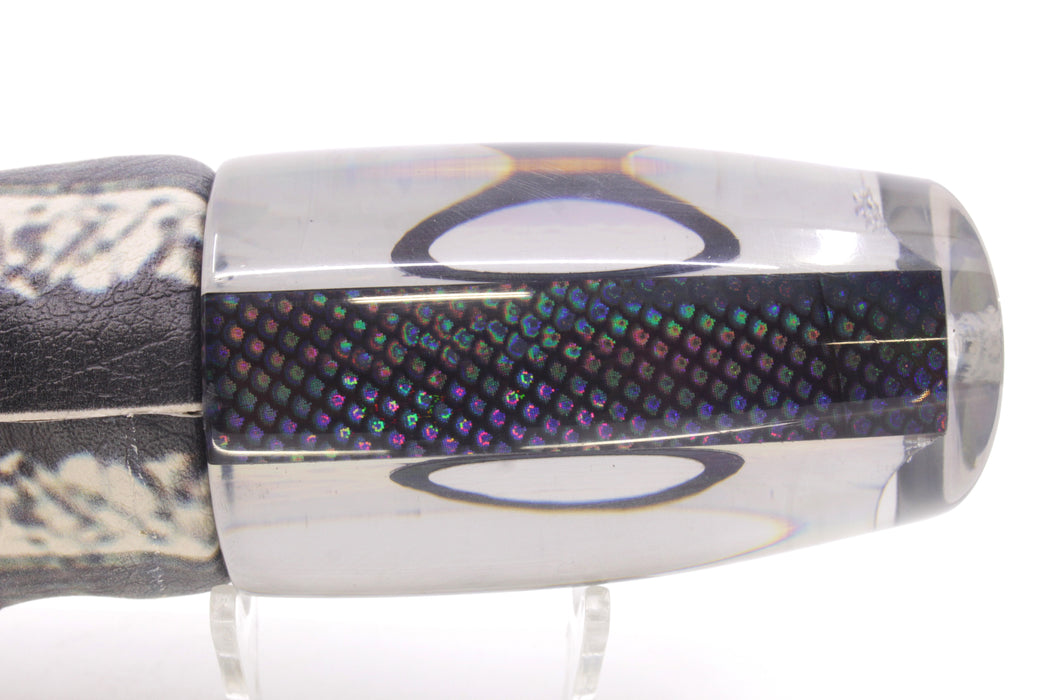 A La Vive Lures Silver Rainbow Flake XL Soucouyant 16" 13.7oz ALV Black Ballyhoo