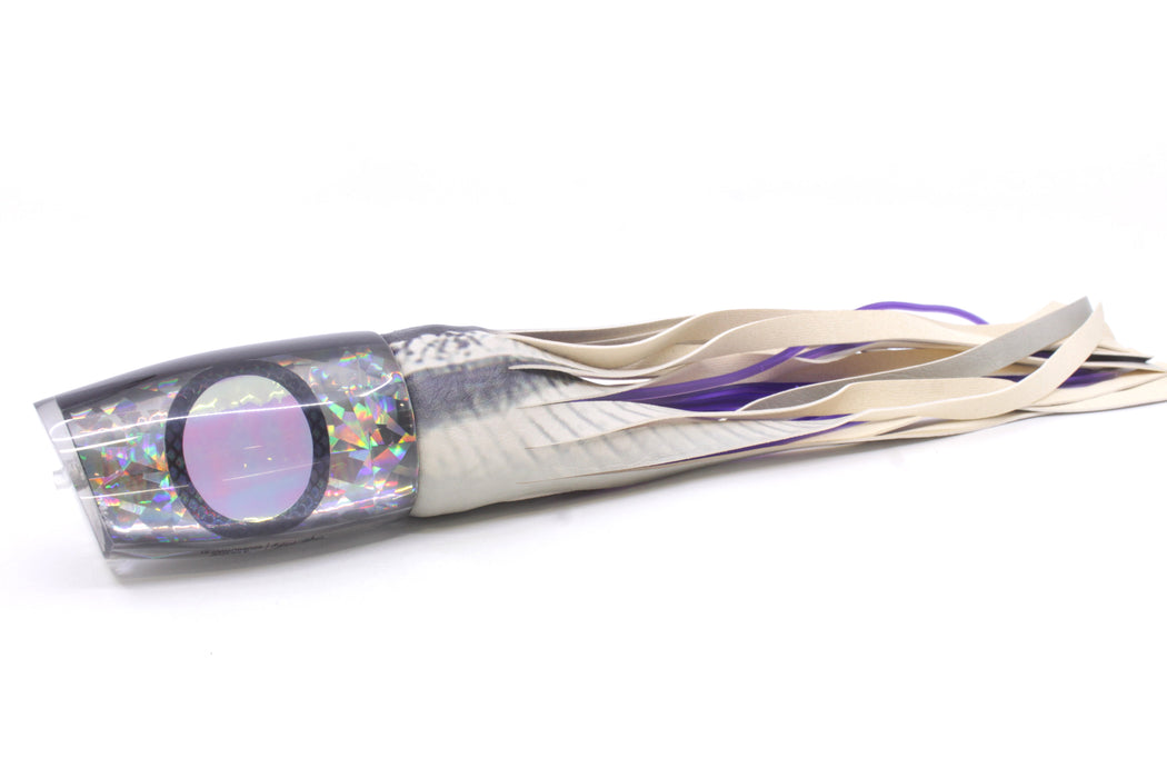 A La Vive Lures Silver Rainbow Flake XL Soucouyant 16" 13.7oz ALV Black Ballyhoo