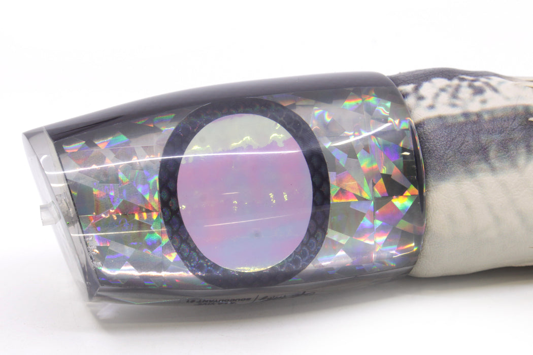 A La Vive Lures Silver Rainbow Flake XL Soucouyant 16" 13.7oz ALV Black Ballyhoo