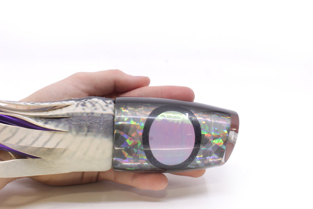 A La Vive Lures Silver Rainbow Flake XL Soucouyant 16" 13.7oz ALV Black Ballyhoo