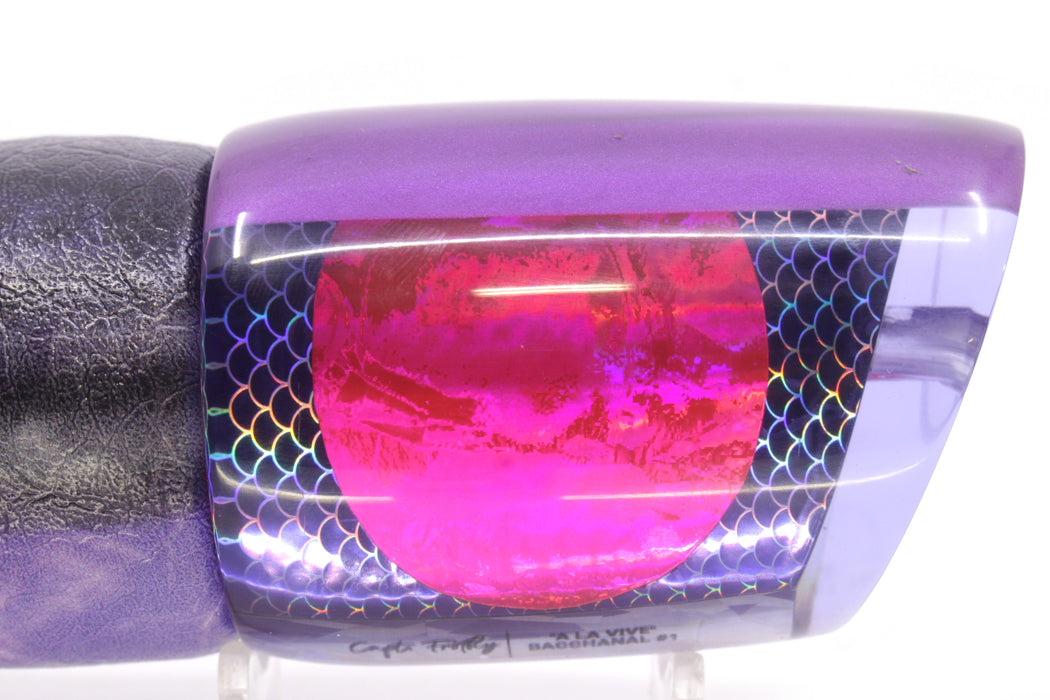 A La Vive Lures Purple Rainbow Scale Purple Back Pink Eyes XL Bacchanal 16" 11oz ALV