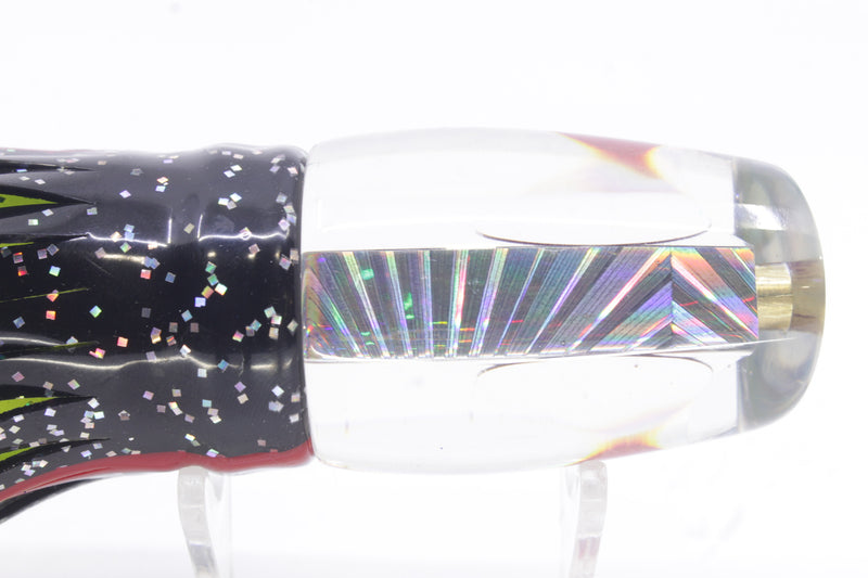Koya Lures Silver Rainbow Starburst Red Eyes Small 861 10" 7oz Skirted Black/Rainbow