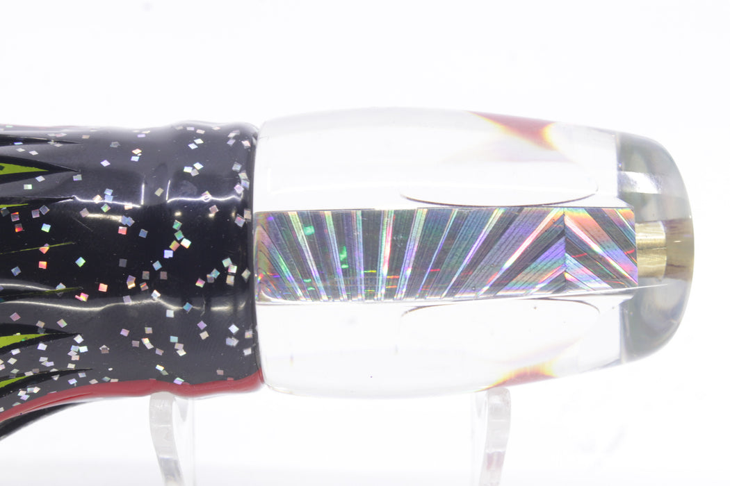 Koya Lures Silver Rainbow Starburst Red Eyes Small 861 10" 7oz Skirted Black/Rainbow