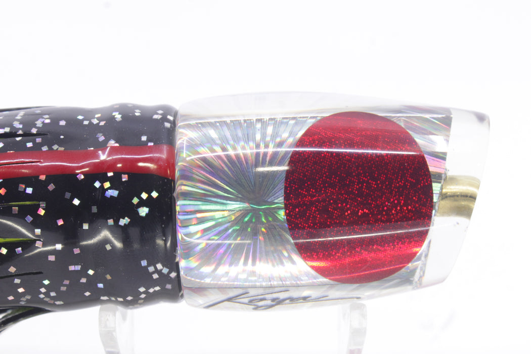 Koya Lures Silver Rainbow Starburst Red Eyes Small 861 10" 7oz Skirted Black/Rainbow