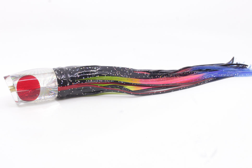 Koya Lures Silver Rainbow Starburst Red Eyes Small 861 10" 7oz Skirted Black/Rainbow