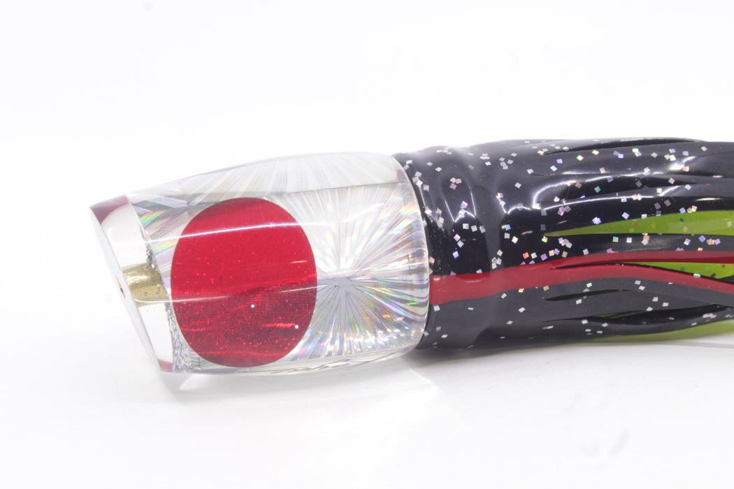 Koya Lures Silver Rainbow Starburst Red Eyes Small 861 10" 7oz Skirted Black/Rainbow