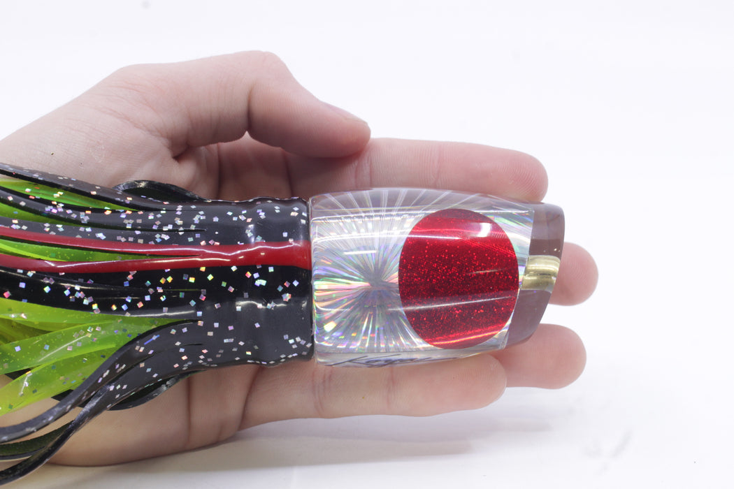Koya Lures Silver Rainbow Starburst Red Eyes Small 861 10" 7oz Skirted Black/Rainbow