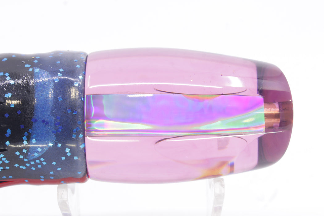 Koya Lures Purple Rainbow Red Eyes Small 861 10" 7oz Skirted Black & Blue Bars-Purple