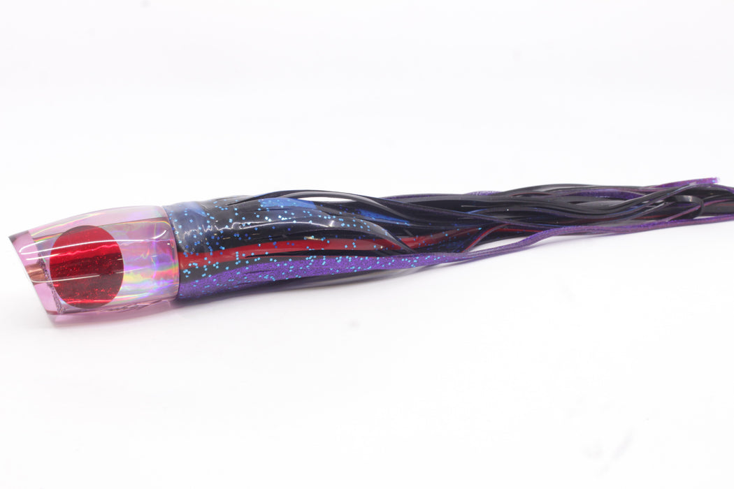 Koya Lures Purple Rainbow Red Eyes Small 861 10" 7oz Skirted Black & Blue Bars-Purple