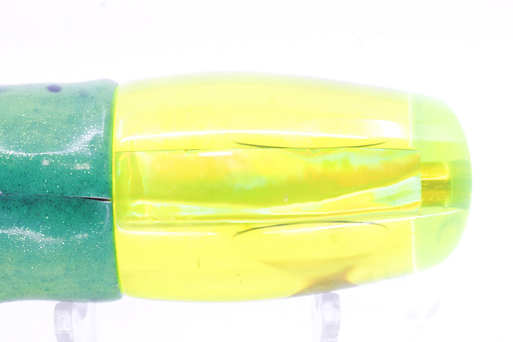 Koya Lures Chartreuse Rainbow Red Eyes Small 861 10" 6oz Fire Tailz Vinyl Mahi