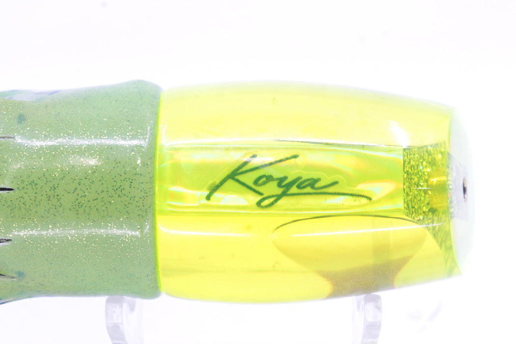 Koya Lures Chartreuse Rainbow Red Eyes Small 861 10" 6oz Fire Tailz Vinyl Mahi