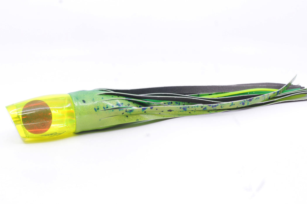 Koya Lures Chartreuse Rainbow Red Eyes Small 861 10" 6oz Fire Tailz Vinyl Mahi