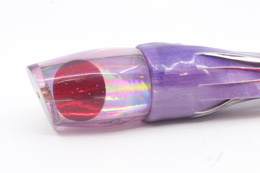 Koya Lures Purple Rainbow Red Eyes Small 861 10" 6oz Fire Tailz Vinyl Purple Eclipse