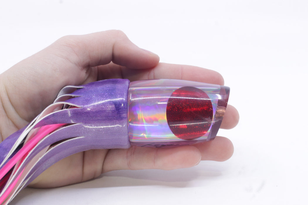 Koya Lures Purple Rainbow Red Eyes Small 861 10" 6oz Fire Tailz Vinyl Purple Eclipse