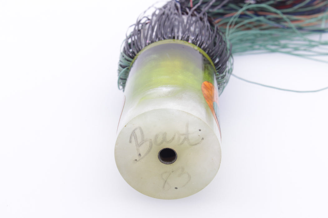 Black Bart Lures '83 White-Chartreuse Pearl Flat Nosed Tube 10" 3oz Skirted New Pre-Owned