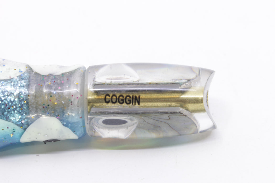 Coggin Lures Ice Blue Abalone Tado Lo'ihi Peanut Scoop 4.5" 1oz Skirted Pink-Blue Splatter
