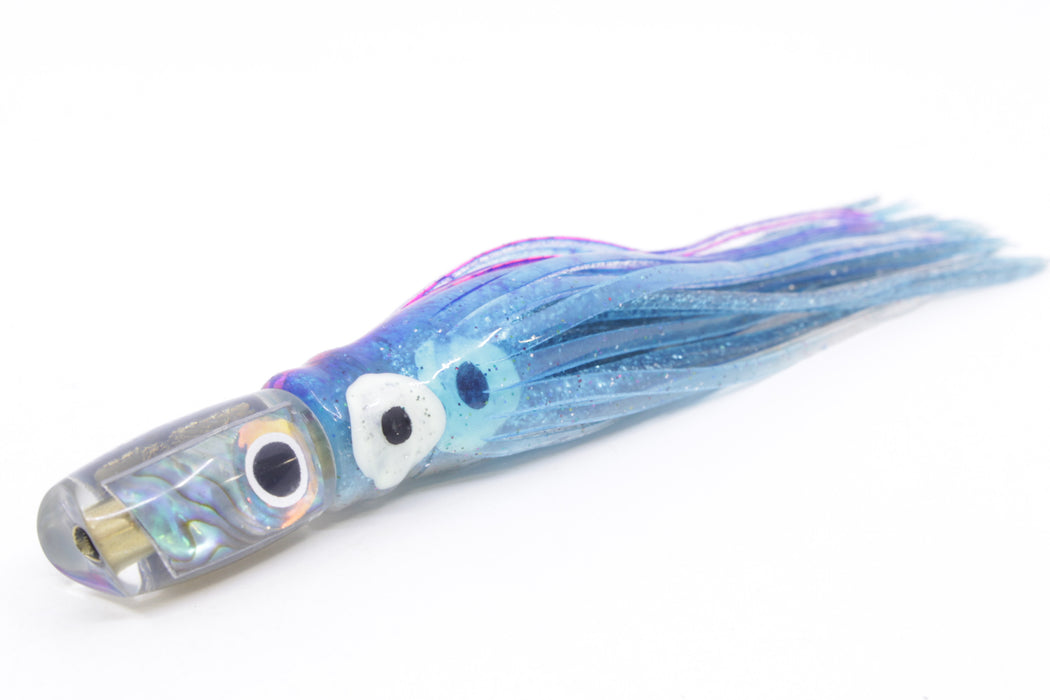 Coggin Lures Ice Blue Abalone Tado Lo'ihi Peanut Scoop 4.5" 1oz Skirted Pink-Blue Splatter