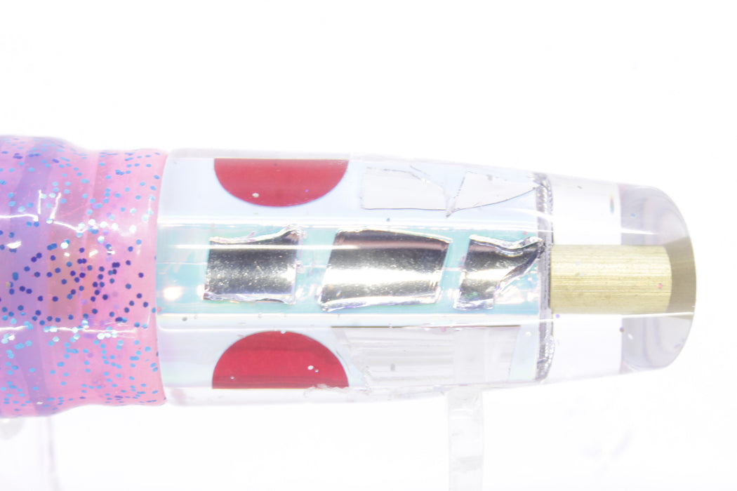 Tanigawa Lures Ice Rainbow Cracked Glass Red Eyes Small Slant 7" 4oz Skirted Pink/Blue