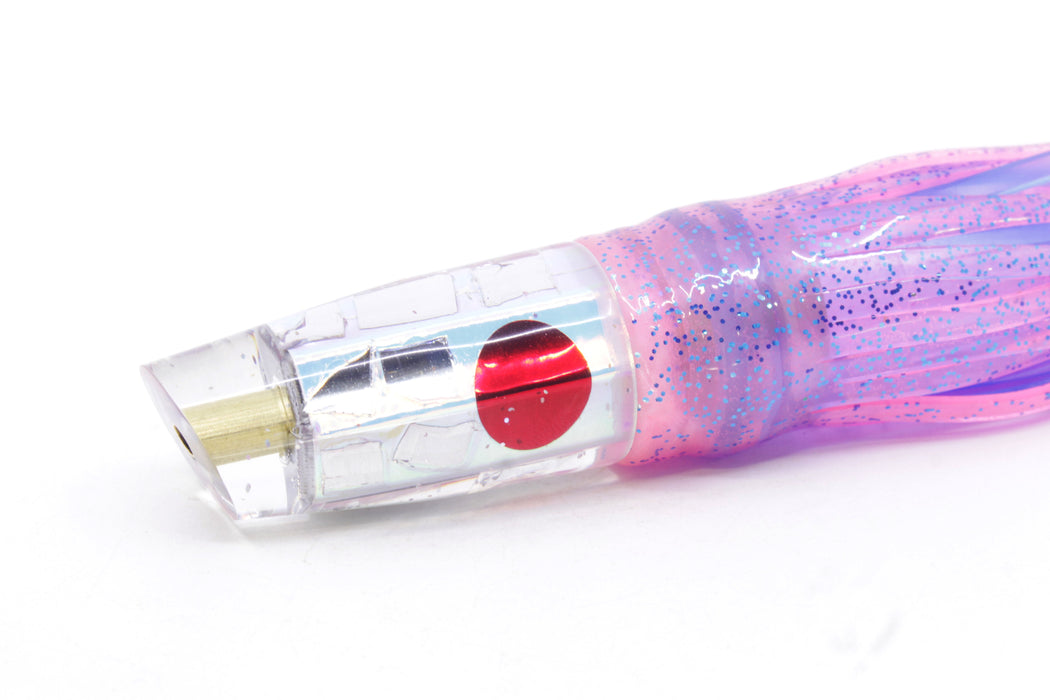 Tanigawa Lures Ice Rainbow Cracked Glass Red Eyes Small Slant 7" 4oz Skirted Pink/Blue