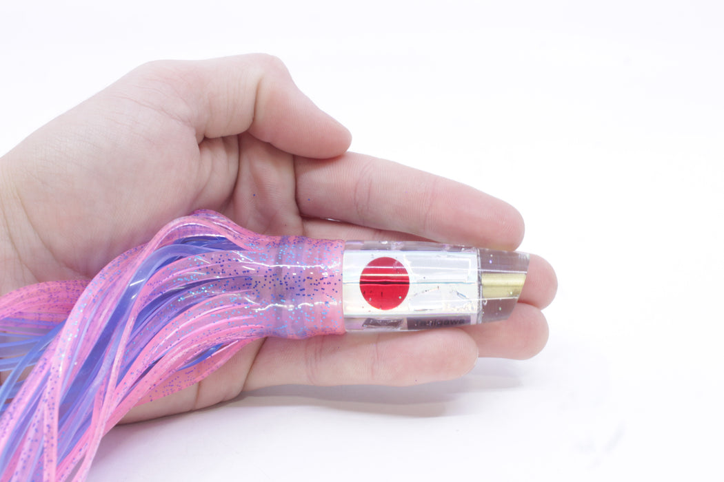 Tanigawa Lures Ice Rainbow Cracked Glass Red Eyes Small Slant 7" 4oz Skirted Pink/Blue