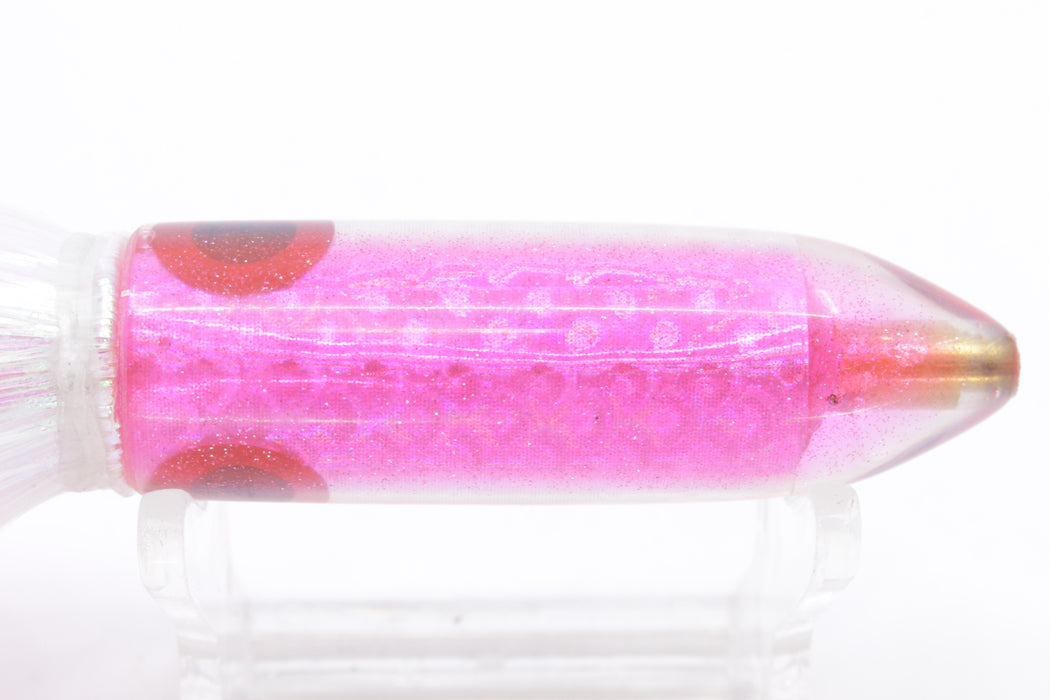 Coggin Lures Rainbow Scale Pink Back Peanut Stick Bullet 5.5" 3oz Strobez White/Pink