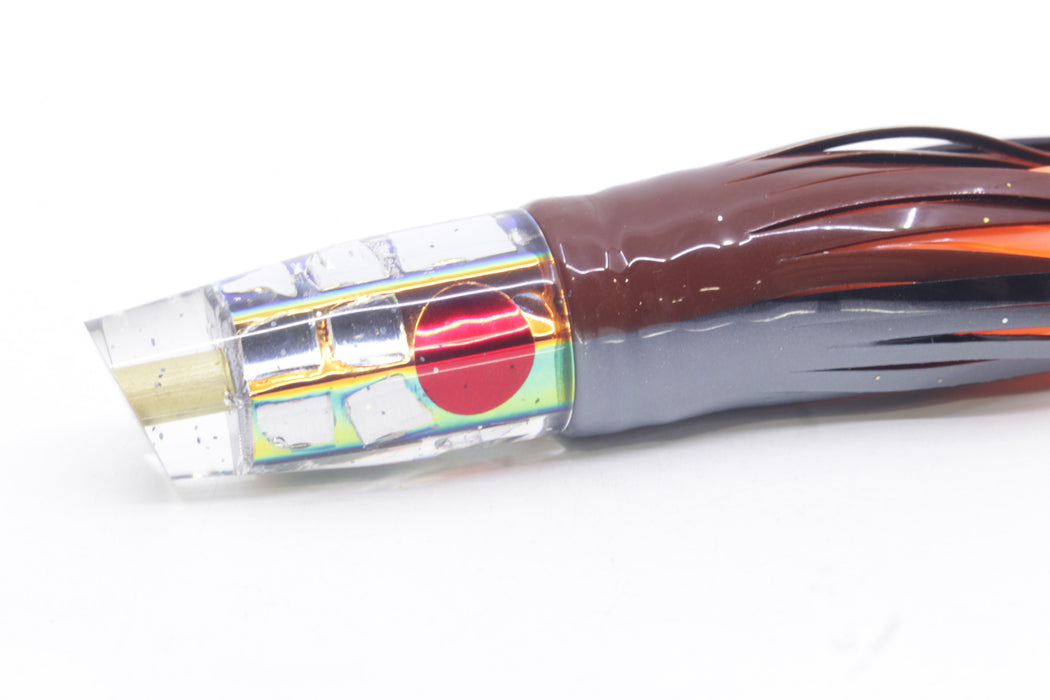 Tanigawa Lures Sunset Rainbow Cracked Glass Red Eyes Small Slant 7" 4oz Skirted