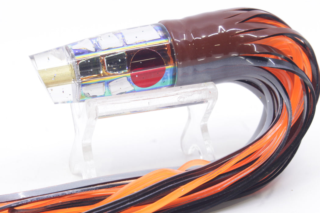 Tanigawa Lures Sunset Rainbow Cracked Glass Red Eyes Small Slant 7" 4oz Skirted