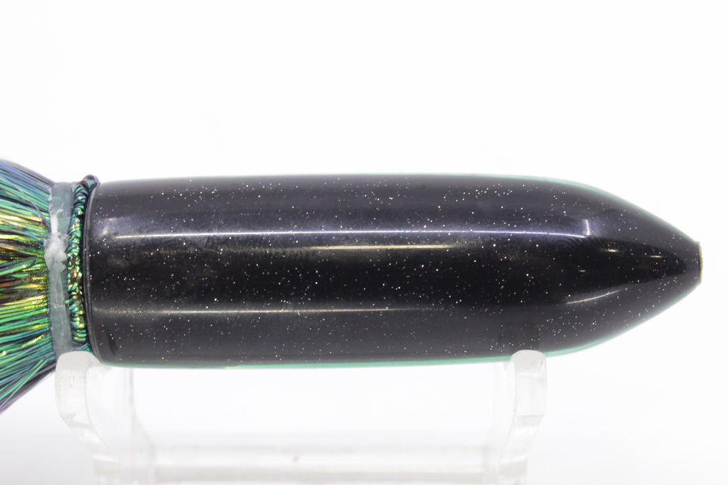 Coggin Lures Rainbow Scale Black-Green Back Peanut Stick Bullet 5.5" 3oz Flashabou