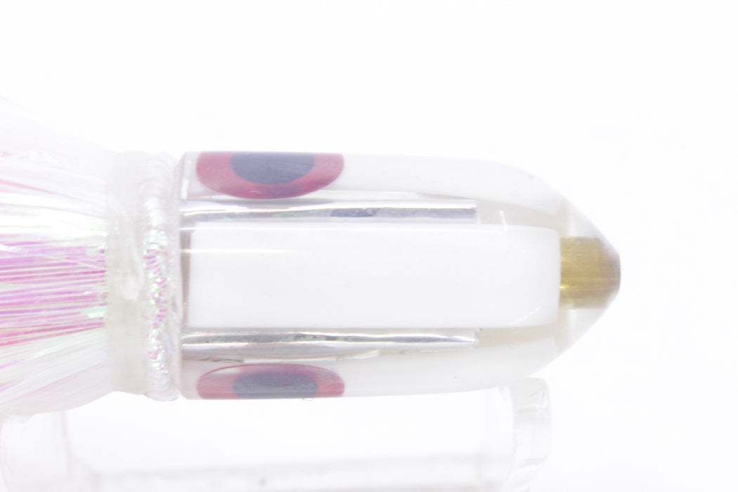 Coggin Lures Real White MOP Peanut SP Bullet 5.5" 2oz Strobez White/Pink